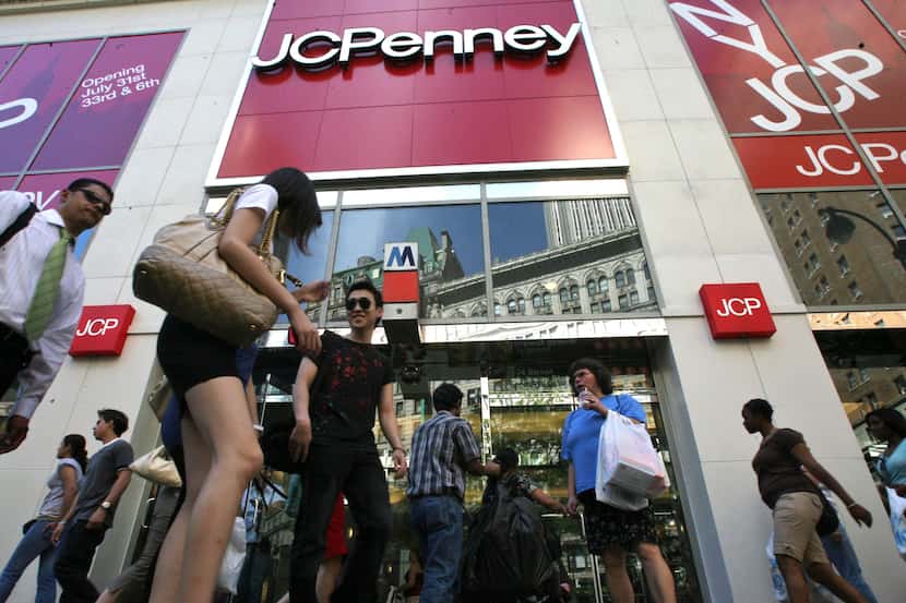 People outside the new J.C. Penney in Manhattan Mall in New York. 