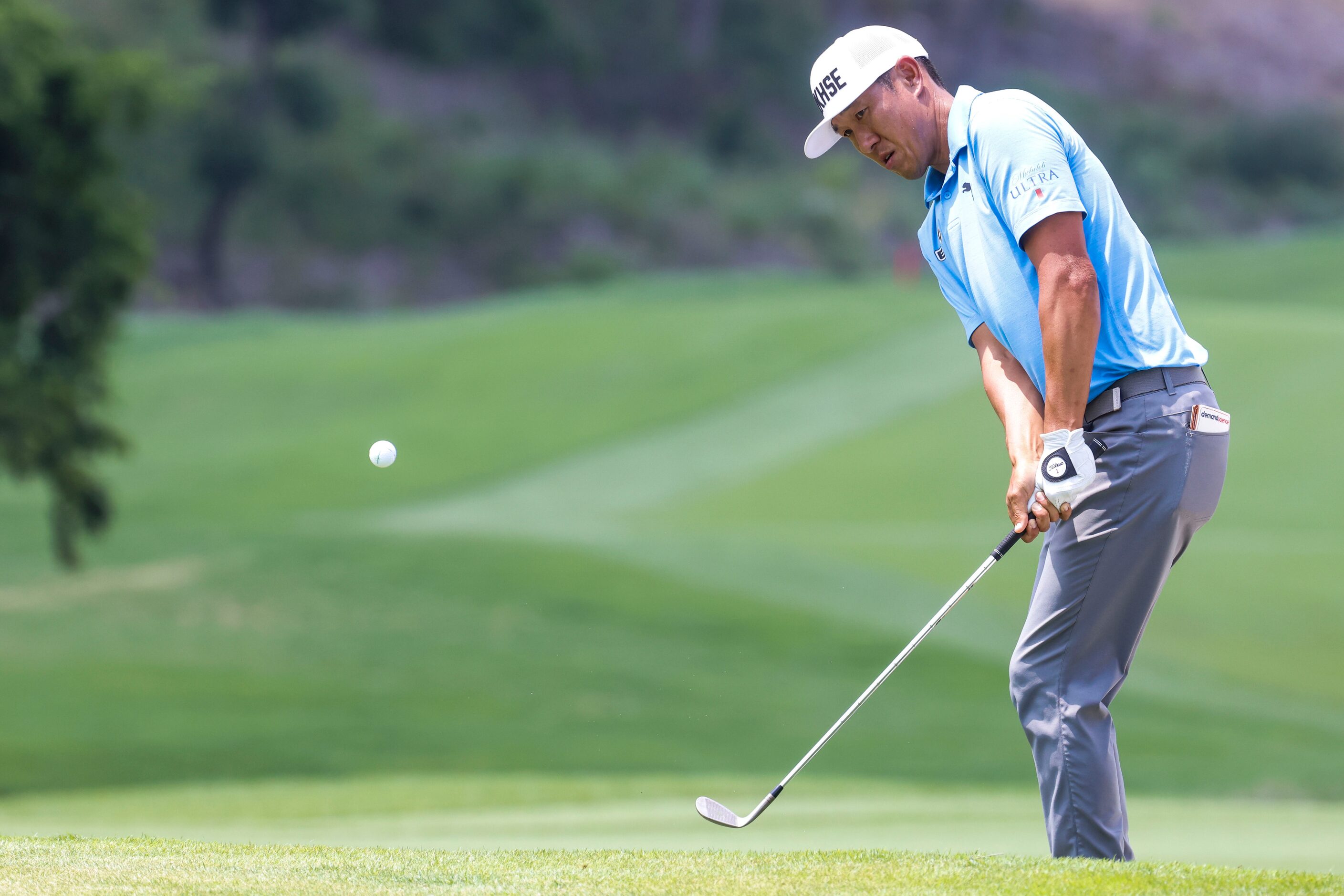  James Hahn, of the United States hits on the second hole during the second round of the...