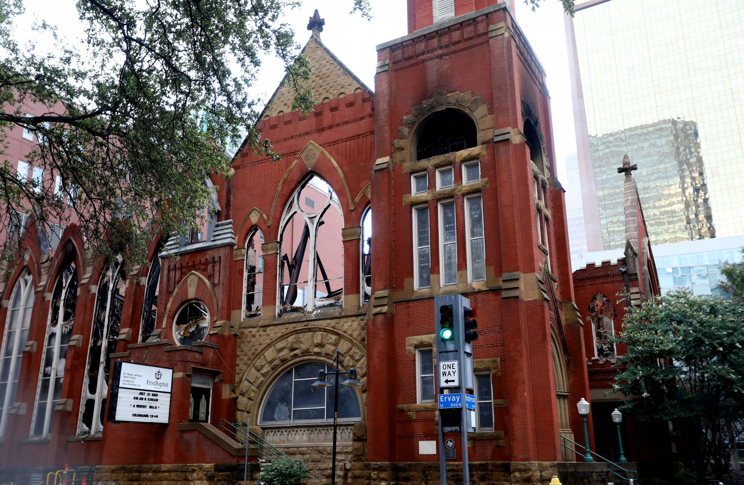 The historic sanctuary at First Baptist Dallas, 1717 San Jacinto St., is pictured Sunday,...