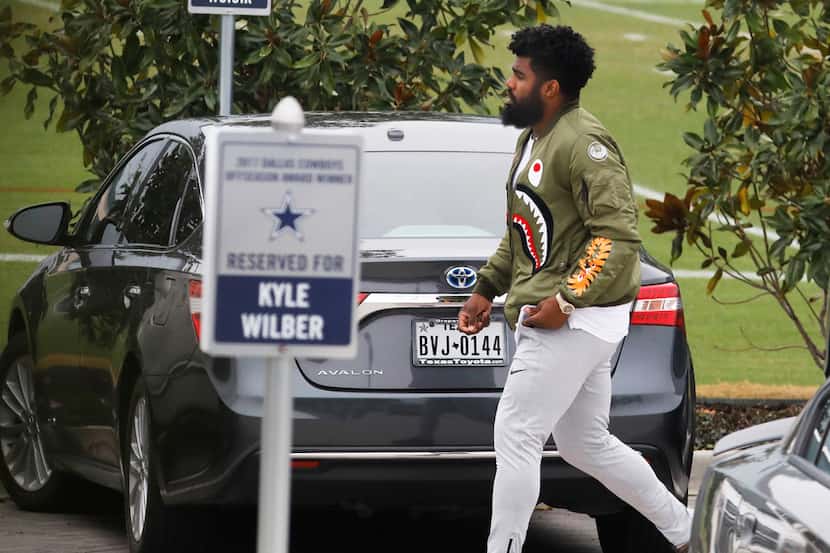 
Cowboys running back Ezekiel Elliott arriving at the Star in Frisco for the first time...