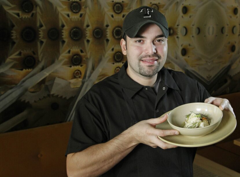 Omar Flores, Chef at Casa Rubia with Black Cod Bacalao with Oaoas Arrugadas, Smoked Clams...