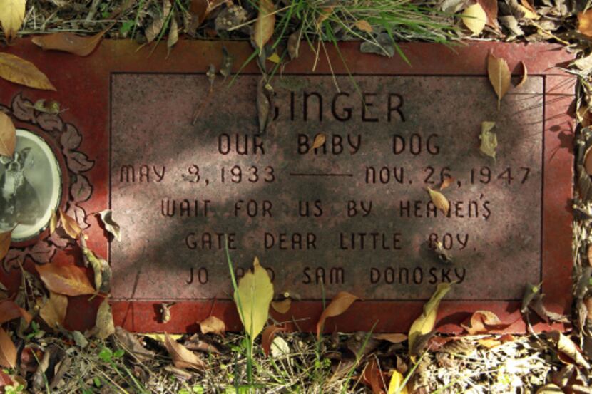 A dog named Ginger was buried at the cemetery in 1947. A supporter of the facility estimates...