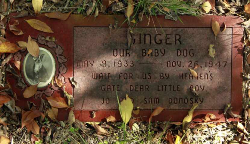 A dog named Ginger was buried at the cemetery in 1947. A supporter of the facility estimates...
