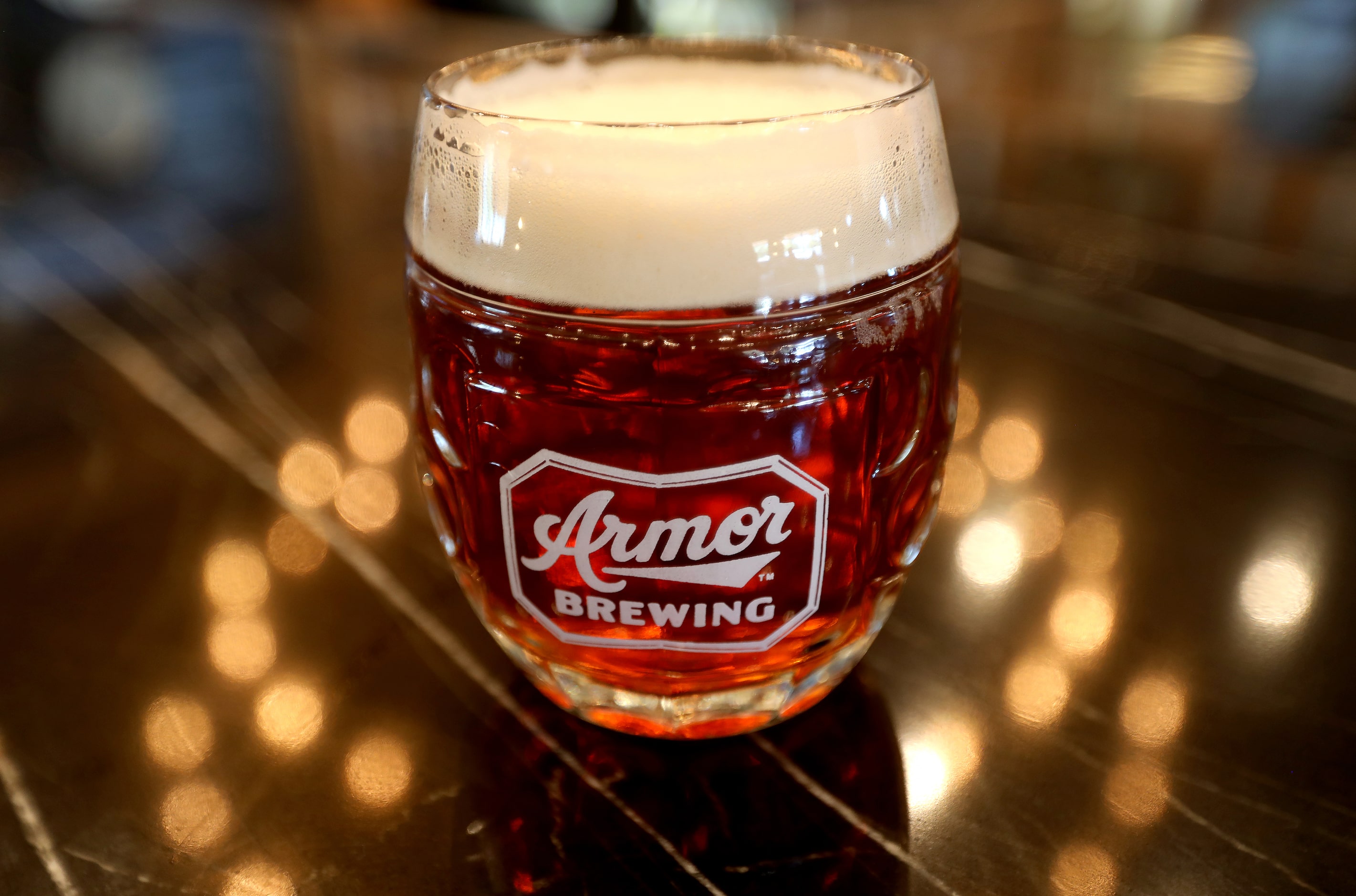 Danke Marzen Lager at Armor Brewing Company in Allen, Texas, Thursday, October 19, 2023....