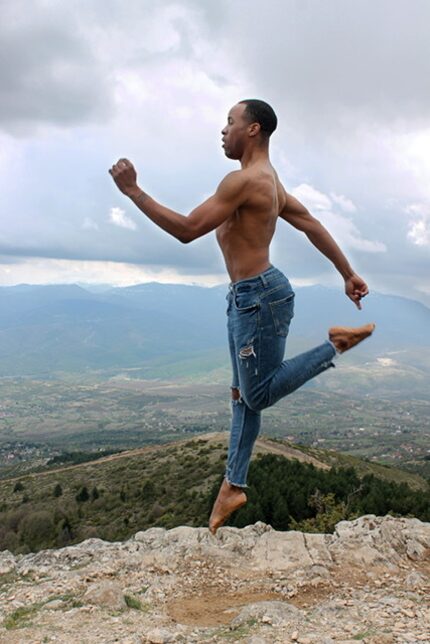 Dallas Black Dance Theatre's Claude Alexander III tiptoeing his way through North Macedonia...