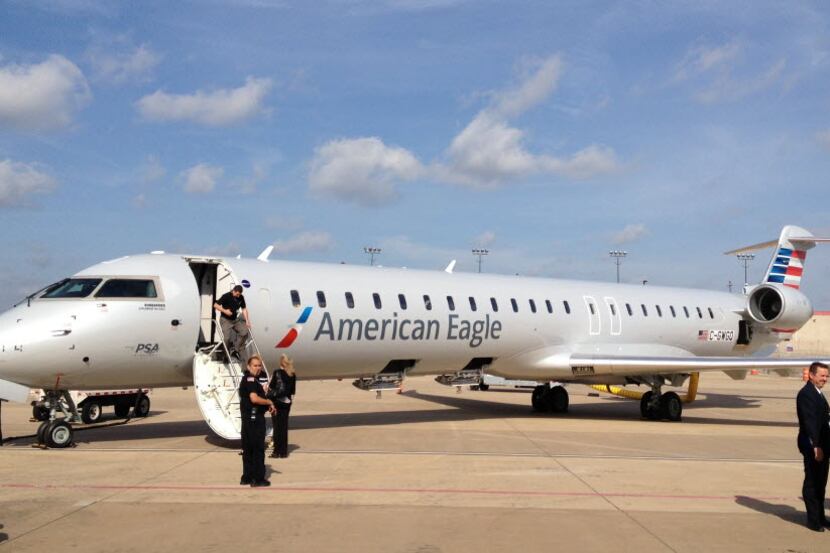American Airlines Group Inc. shows off new Bombardier CRJ900 NextGen planes at the...