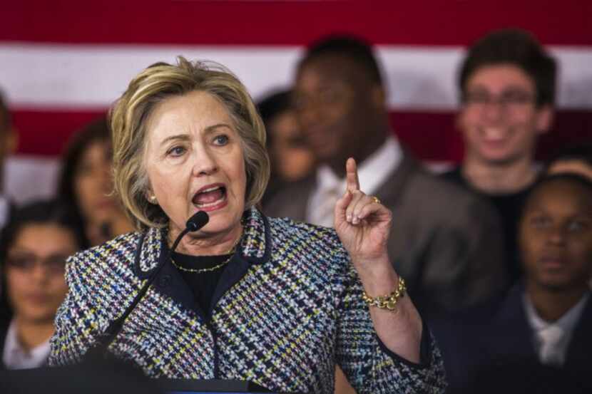  Presidential Candidate Hillary Rodham Clinton speaks at Mountain View College on Tuesday,...