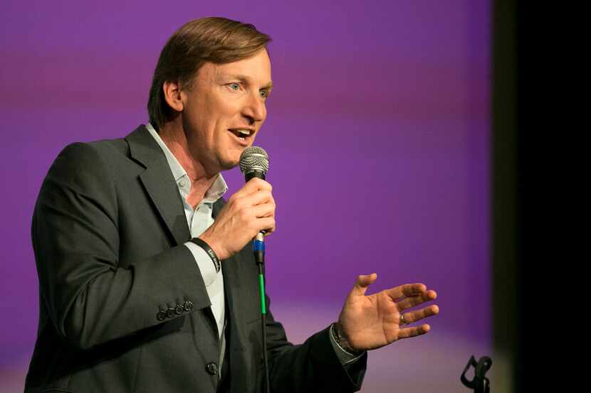 Democratic gubernatorial candidate Andrew White speaks at the Jolt Texas Town Hall at AFC...