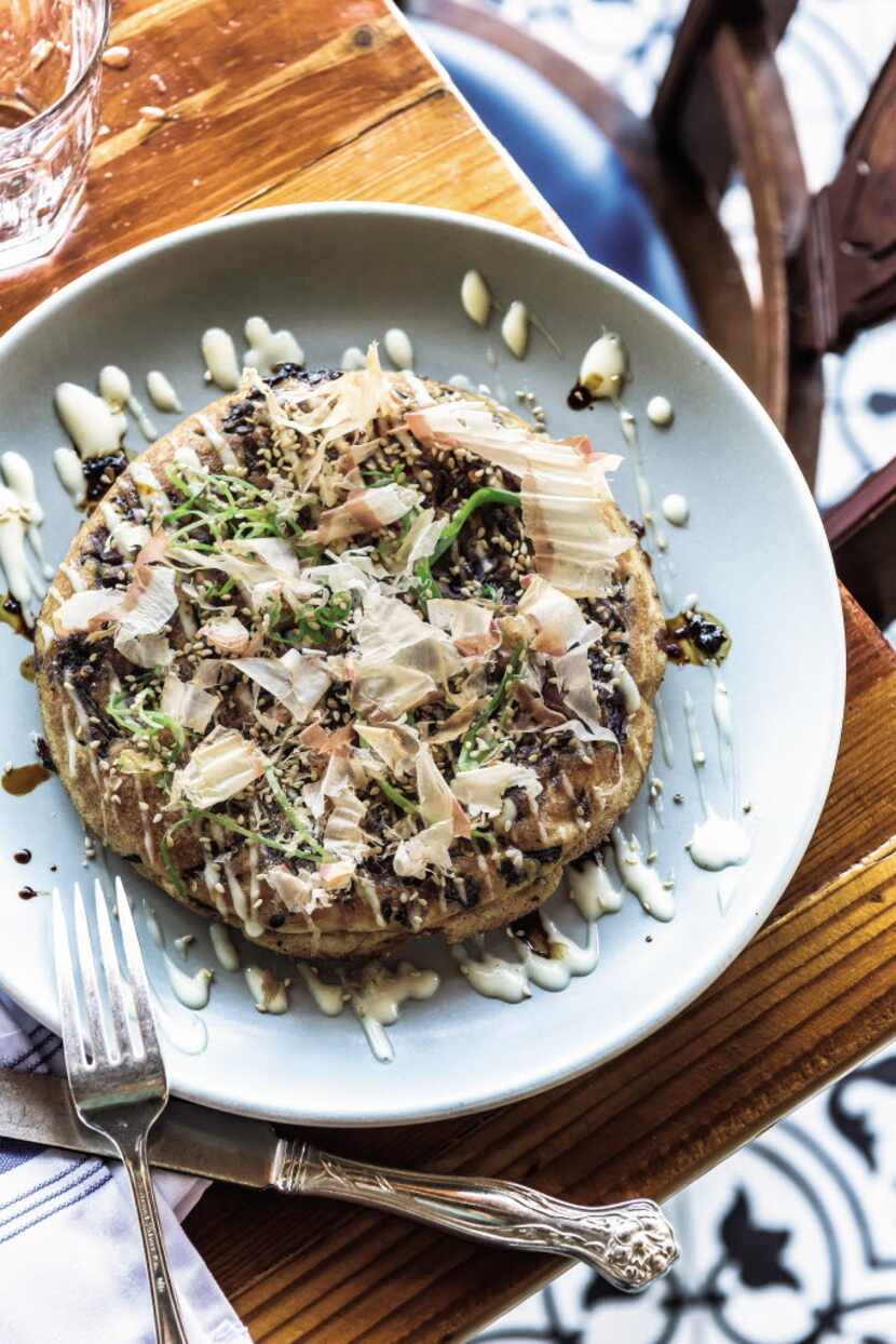 Cody Sharp's Johnnycake okonomiyaki at Filament. The dish is no longer on the menu.