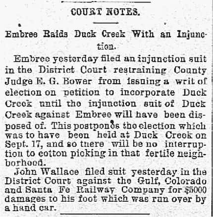The Dallas Morning News snip was published on Aug. 28, 1887.