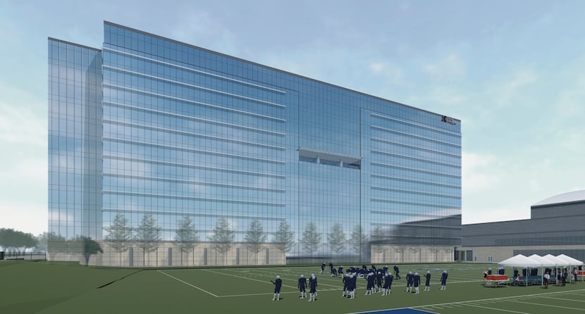 An artist's rendering of Dr Pepper's new Texas headquarters is at the Dallas Cowboys' Star...