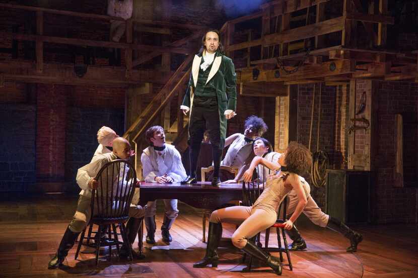 Lin-Manuel Miranda as Alexander Hamilton in "Hamilton" at the Public Theater in New York on...