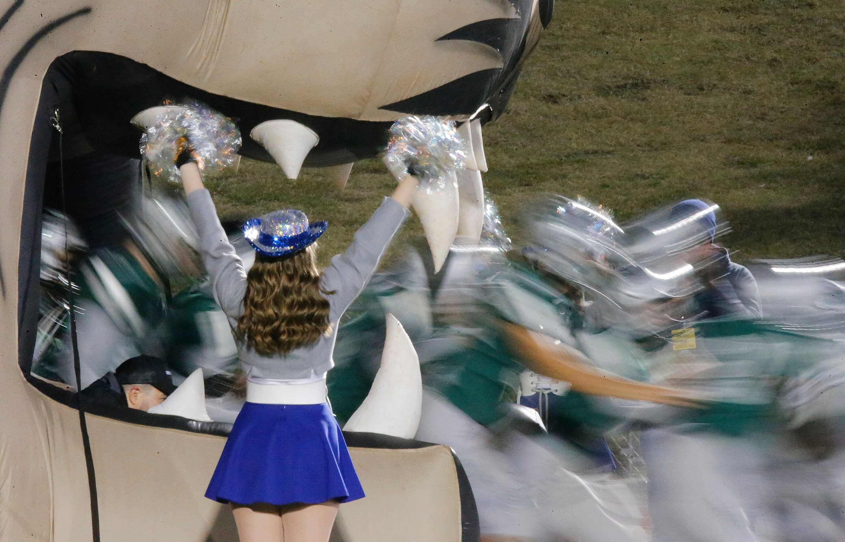 The Reedy High School football team takes the field before kickoff as Reedy High School...