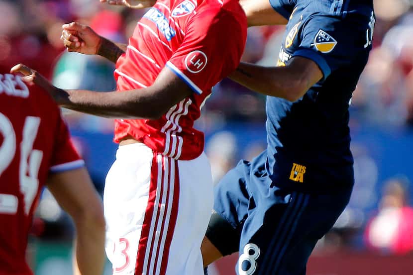 FC Dallas midfielder Kellyn Acosta (23) and Los Angeles Galaxy midfielder Jonathan dos...