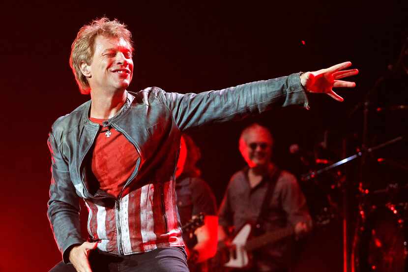 Singer Jon Bon Jovi performed at American Airlines Center in Dallas during Bon Jovi's 2013...