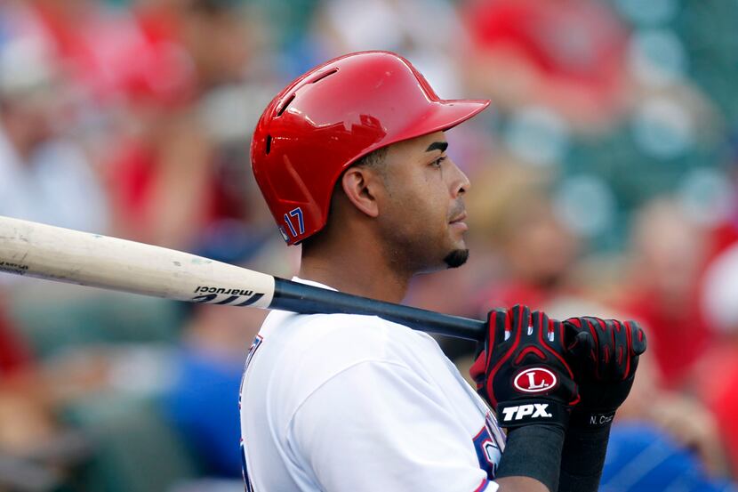 Texas Rangers right fielder Nelson Cruz (17) during their MLB baseball game at Rangers...