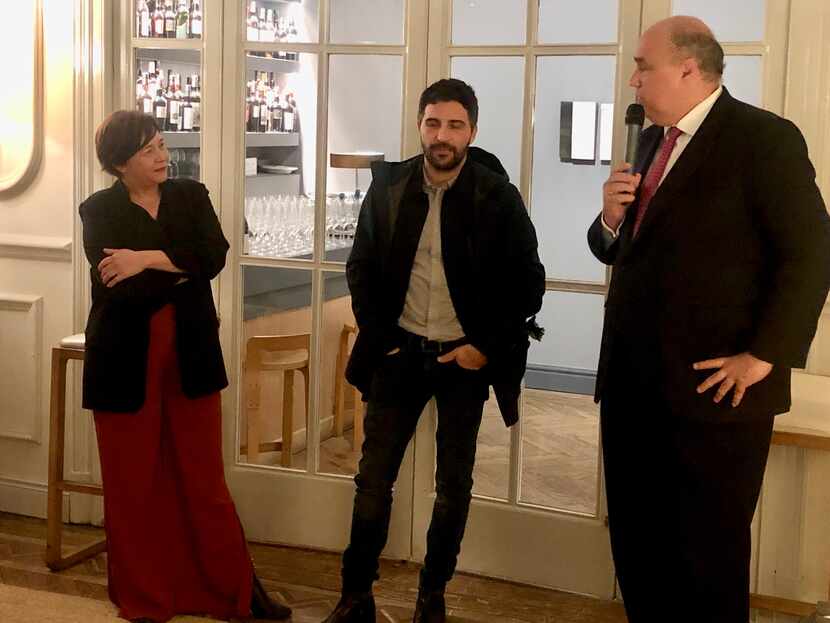Maribel Lopez, director of ARCO Madrid; Spanish artist Secundino Hernandez; and Mark A....