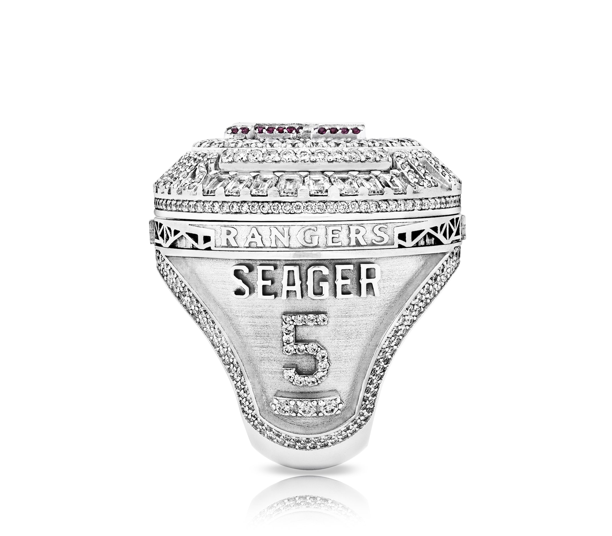 The Texas Rangers' 2023 World Series ring. The championship rings were created in...