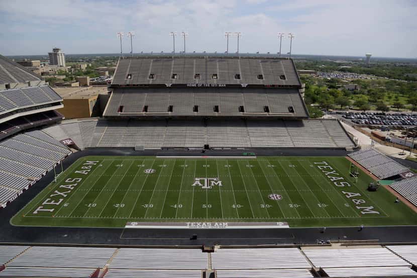 A general view of the Kyle Field before the start of the Texas A&M Maroon and White college...