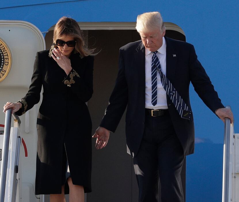 In this May 23, 2017 file photo, President Donald Trump and his wife Melania arrive at...