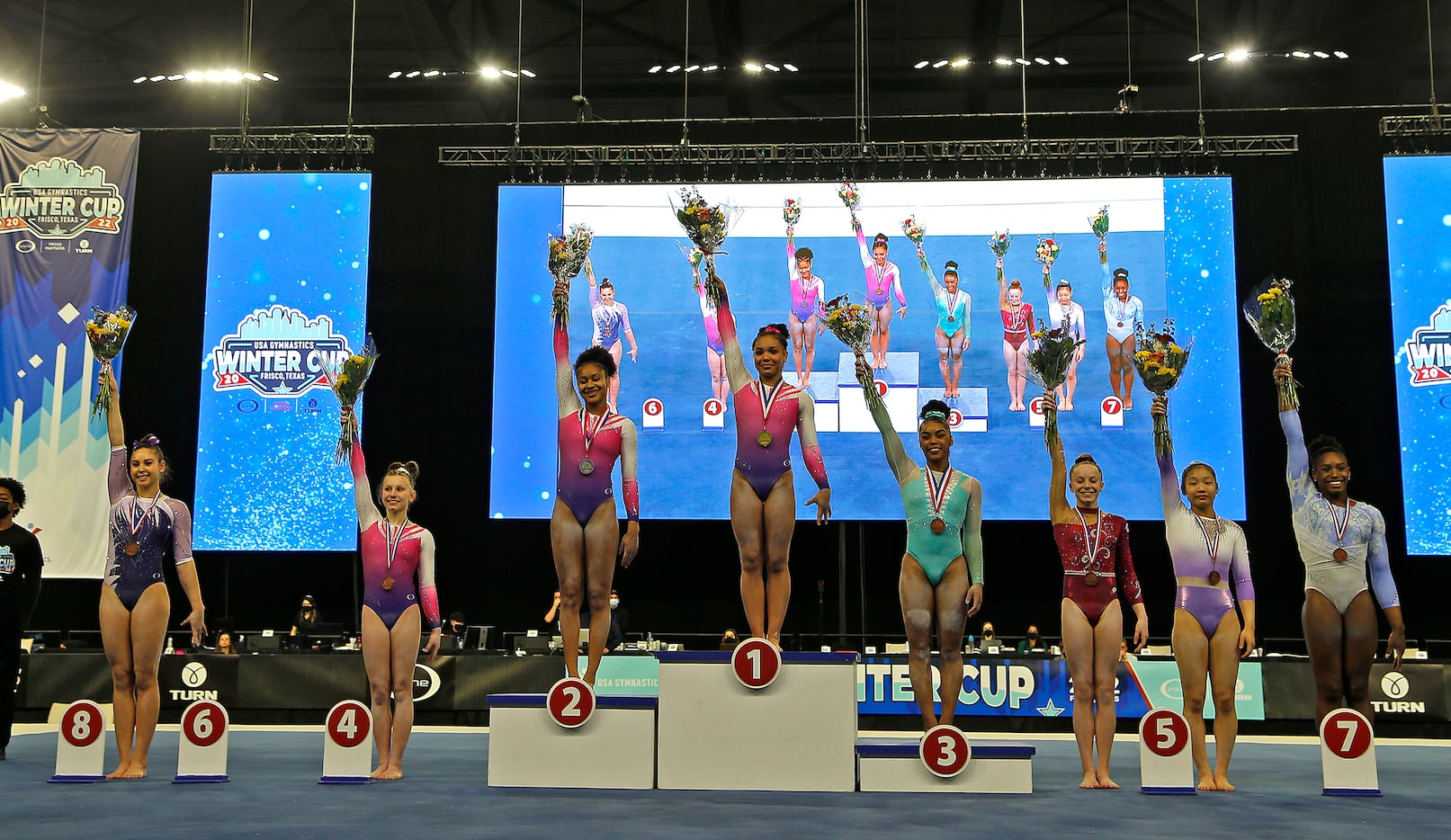 Konnor McCalain of WOGA gymnastics in Plano won the overall competition at the USA...