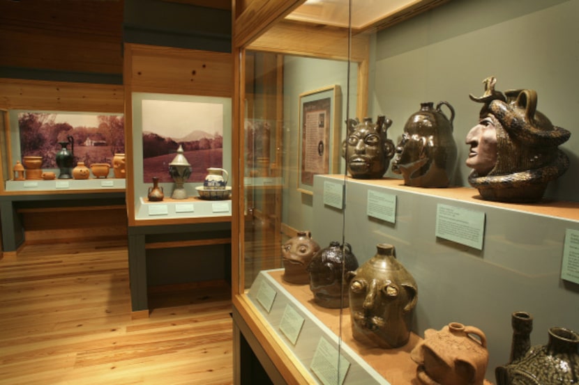 Displays in the Folk Pottery Museum of Northeast Georgia in Sautee Nacoochee, Ga., chronicle...