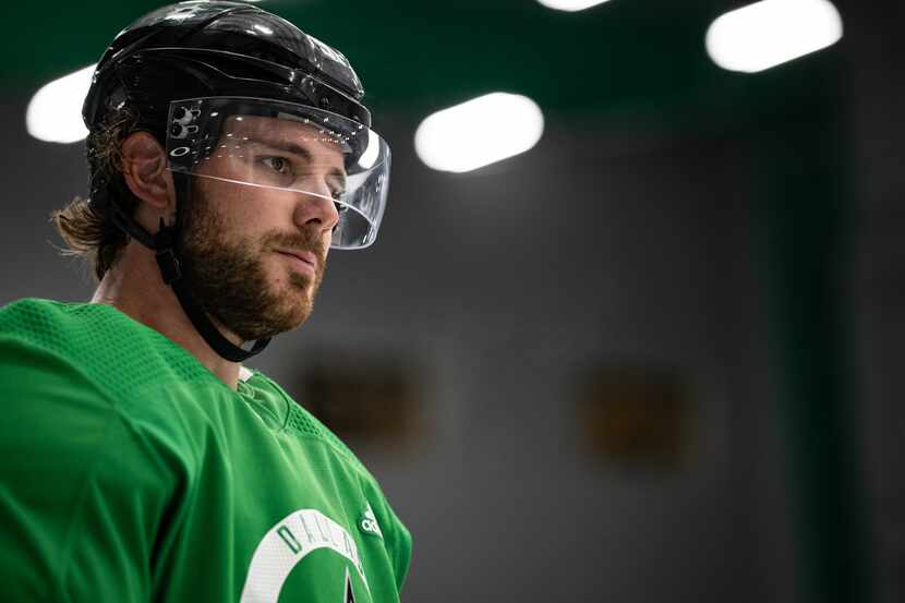 Stars center Tyler Seguin during practice on July 14, 2020.