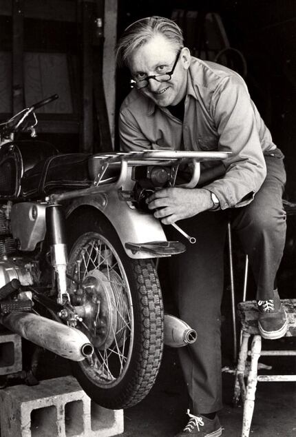 This 1975 image released by William Morrow shows author Robert M. Pirsig working on a...