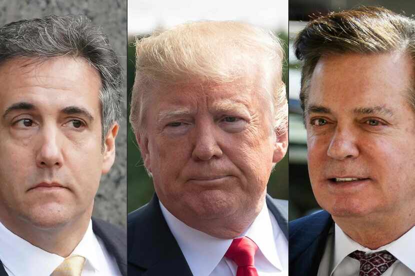 Michael Cohen (left), former personal lawyer for President Donald Trump, pleaded guilty to...