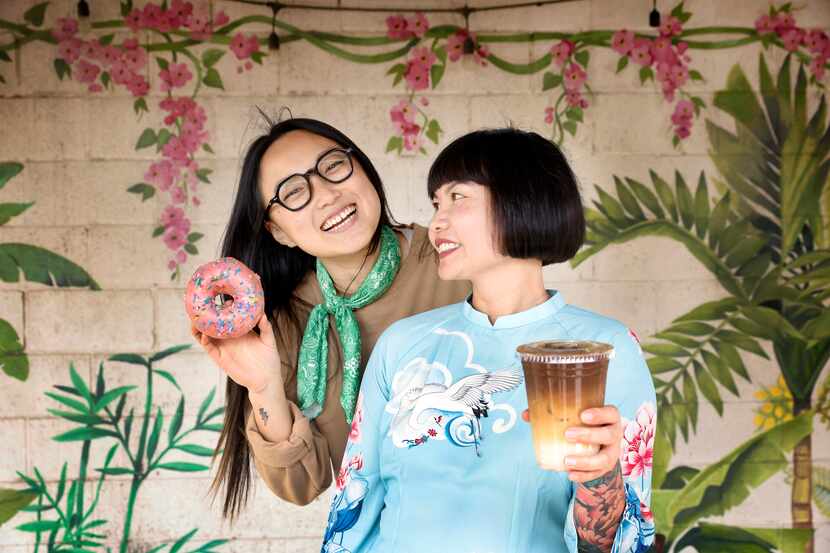 Chef Reyna Duong of Sandwich Hag (right) and chef Jinny Cho of Detour Doughnuts in Frisco...
