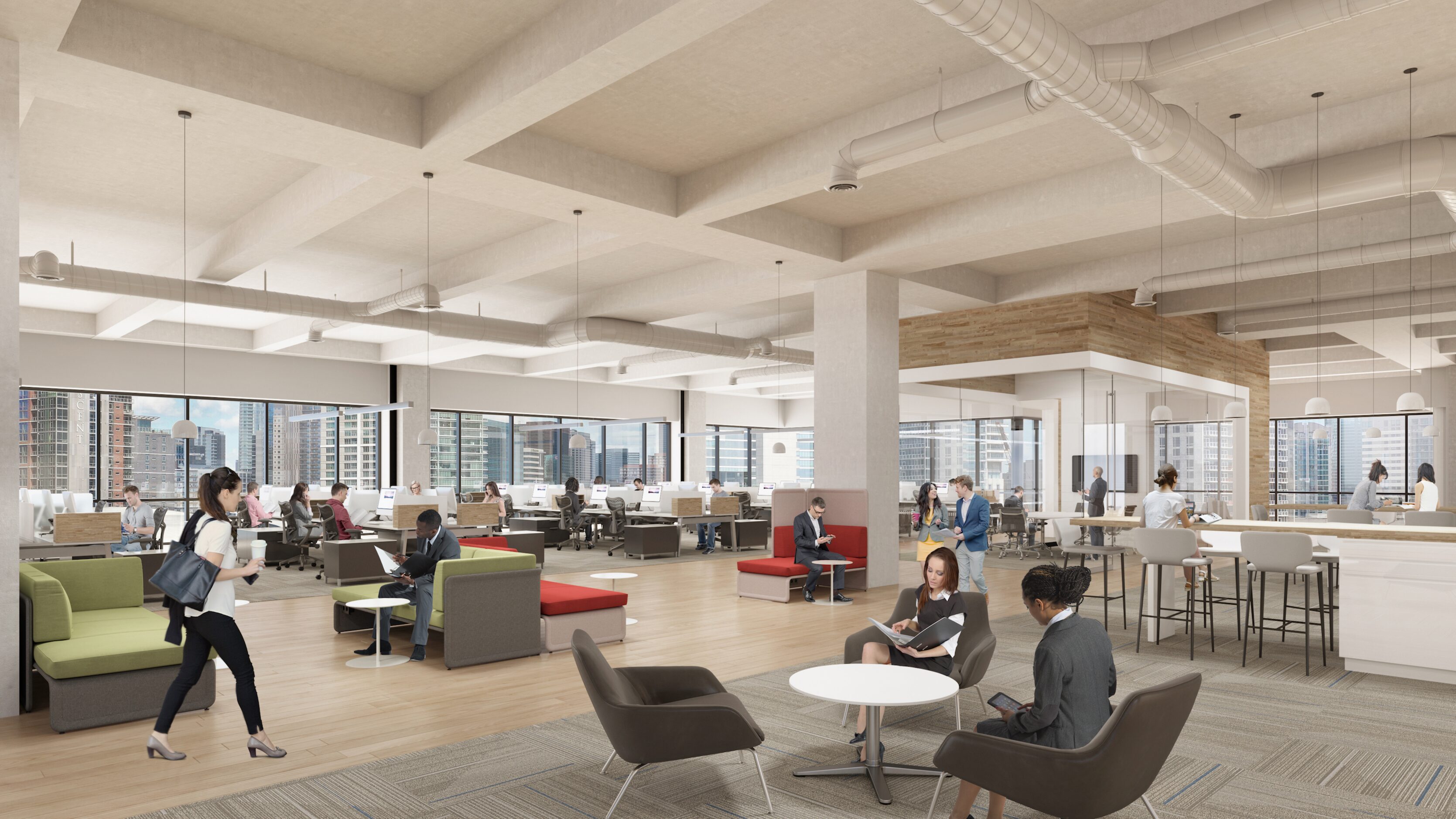 The office floors in Victory Commons are more than 30,000 square feet each.