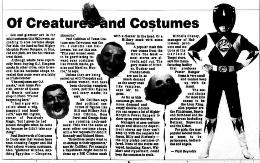 Oct. 27, 1994, article "Of Creatures and Costumes" from The Dallas Morning News.