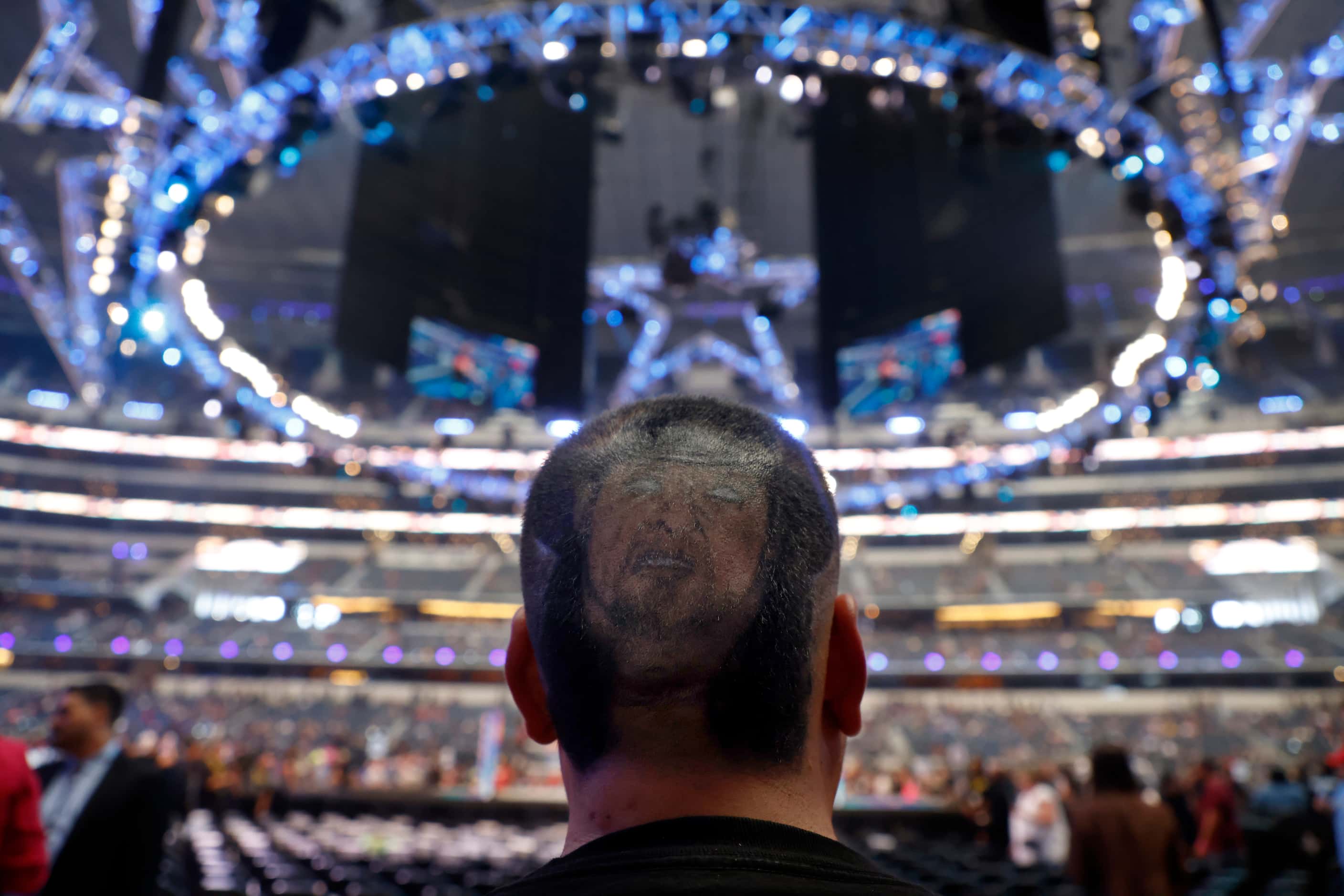 Eddie Gutirerrez  of Houston sports his “The Undertaker” haircut during WrestleMania in...