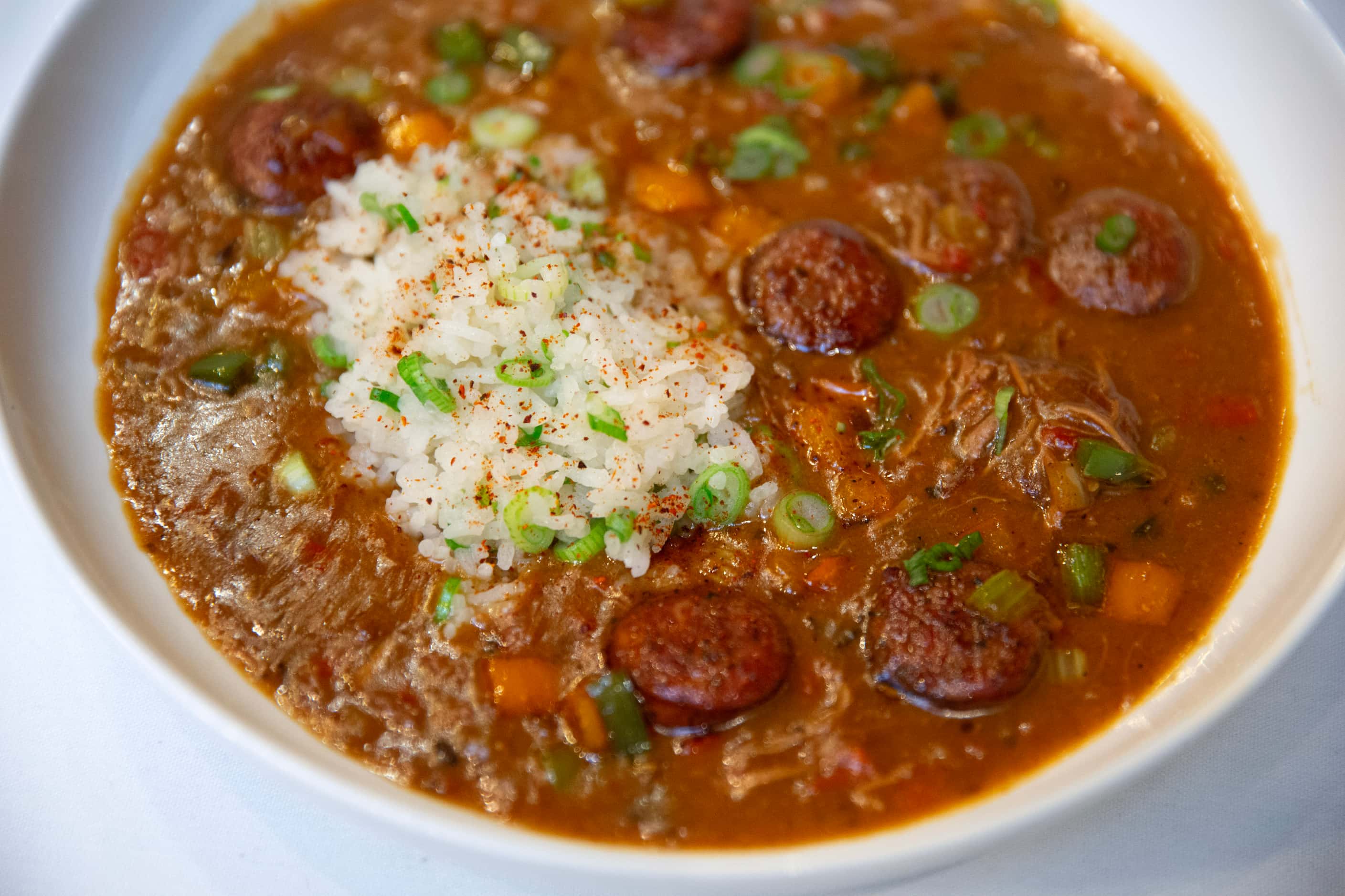 Chef Jeramie's Gumbo is named for executive chef Jeramie Robison at Little Daisy in Dallas.