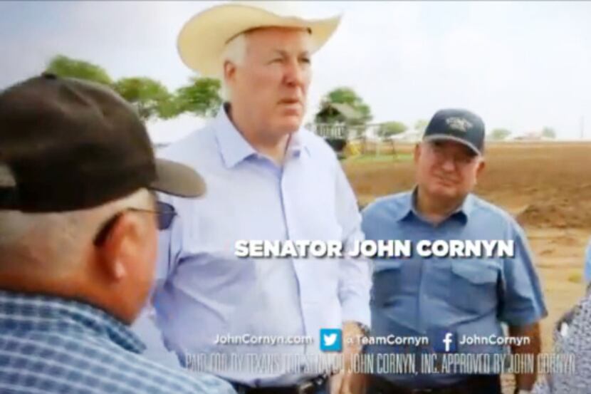 Sen. John Cornyn’s ads call President Barack Obama “astonishingly liberal” and say Cornyn is...