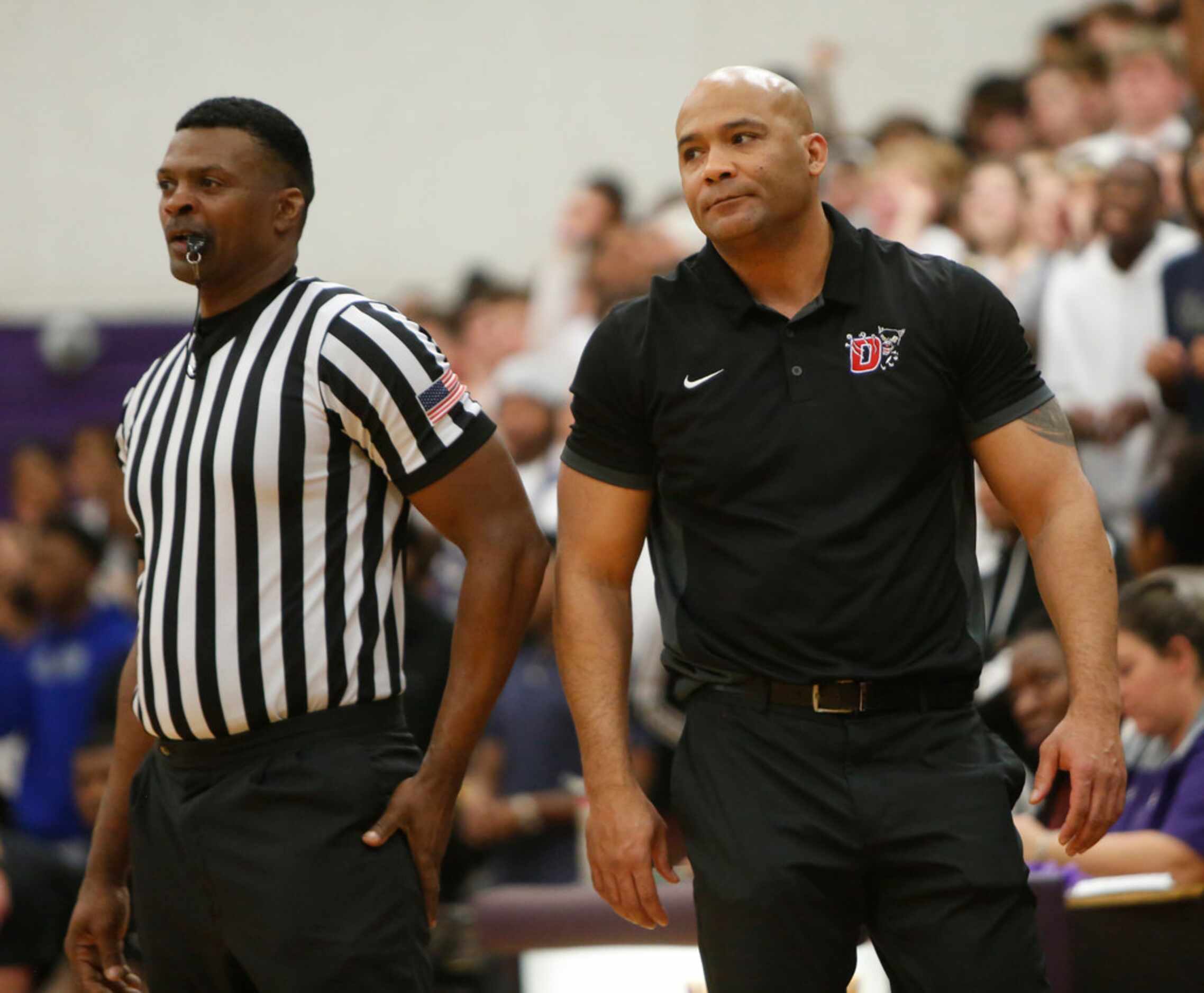 Duncanville head coach David Peavy reacts to a missed scoring opportunity during overtime....