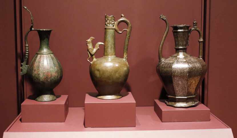 Left to right, Asia: Mesopotamia, Ewer, late 7th or early 8th century made of brass, Syria,...
