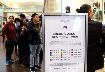 Rules were strict at the Balmain x H&M shopping event in Dallas on Nov. 5, 2015.