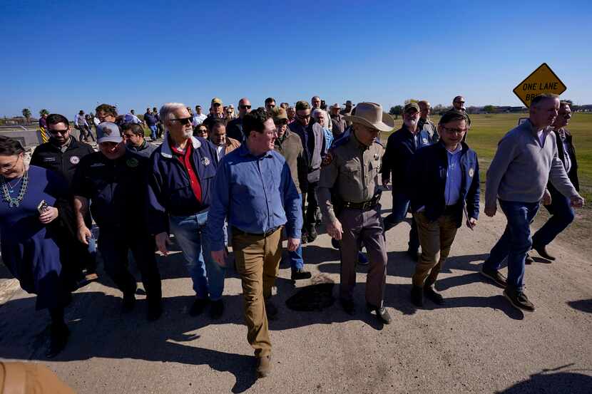 Republican members of Congress visited the U.S.-Mexico border in Eagle Pass, Texas, on...