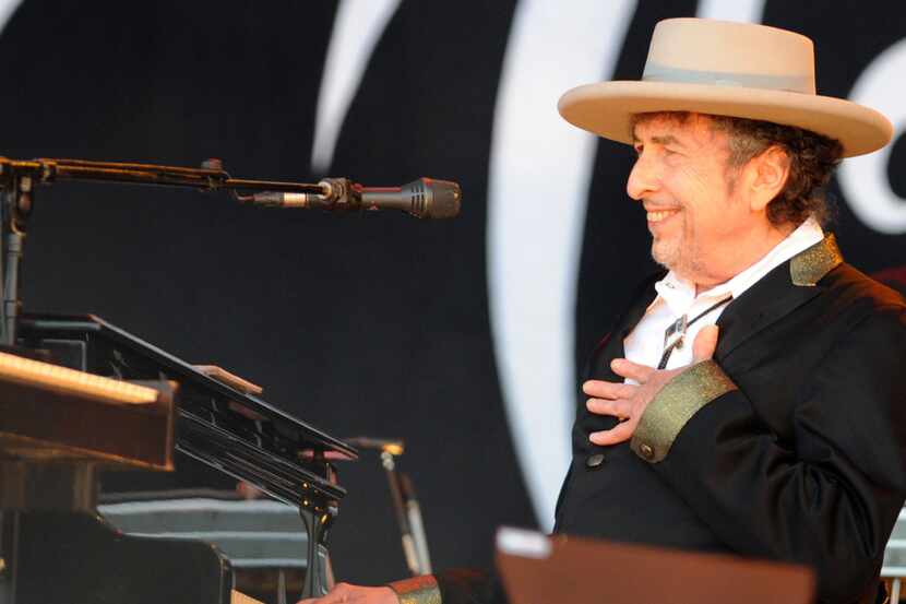 Bob Dylan performs at the Vieilles Charrues music festival in Carhaix-Plouguer, France....
