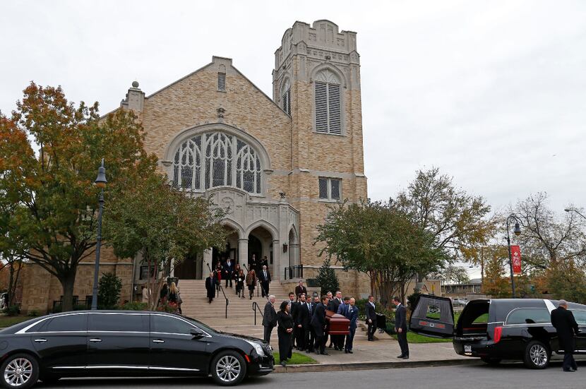 Pallbearers carried the casket of Brian Loncar after the well-known attorey's funeral on...