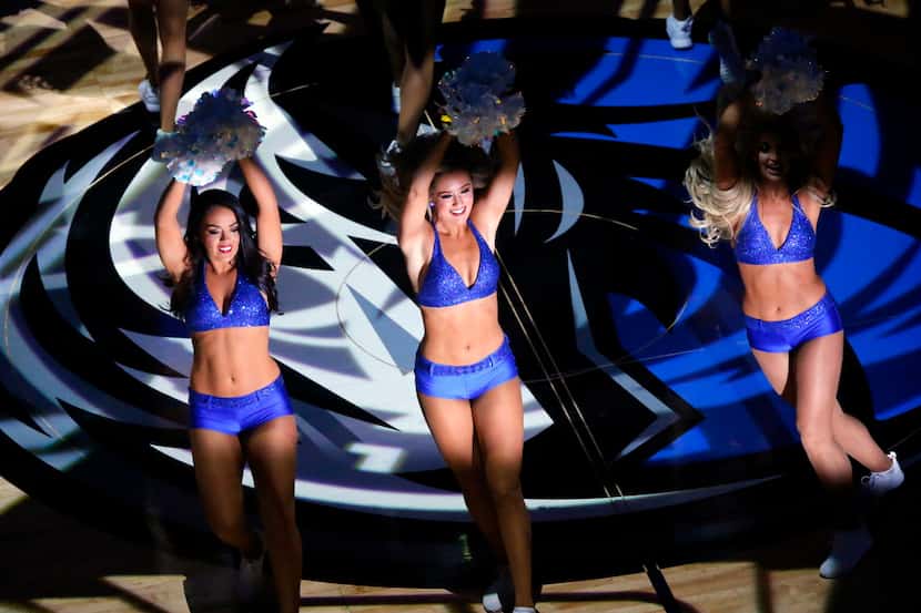 The Dallas Mavericks Dancers performed before a game against the Chicago Bulls at American...