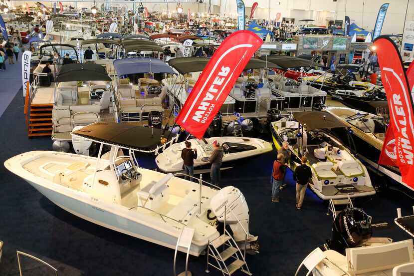 Hundreds of boats were available for shoppers to see at the DFW Boat Expo at Market Hall...
