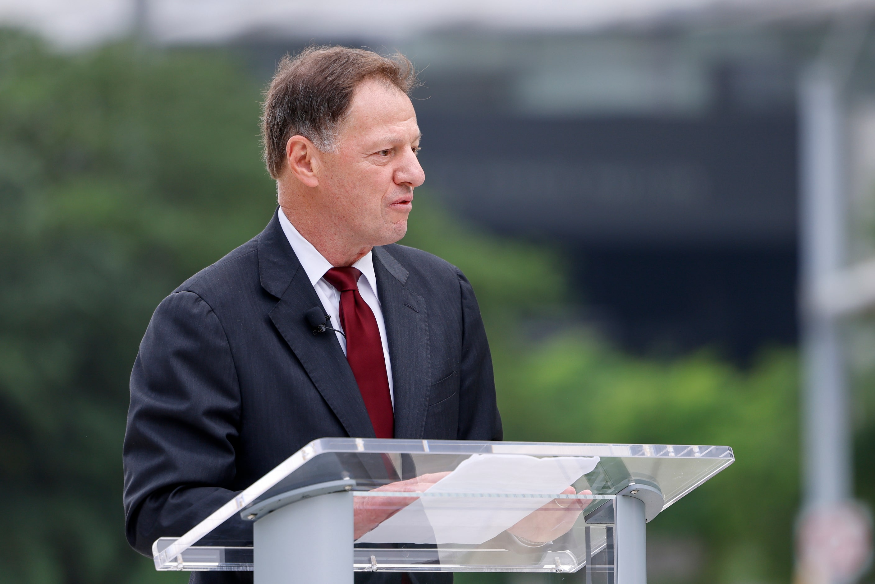 Jim Neil, Dallas USL Super League team CEO, speaks before the unveiling of the Dallas USL...