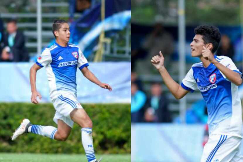 David Rodriguez (left) and Ricardo Pepi (right) of the FC Dallas U17 Academy Team