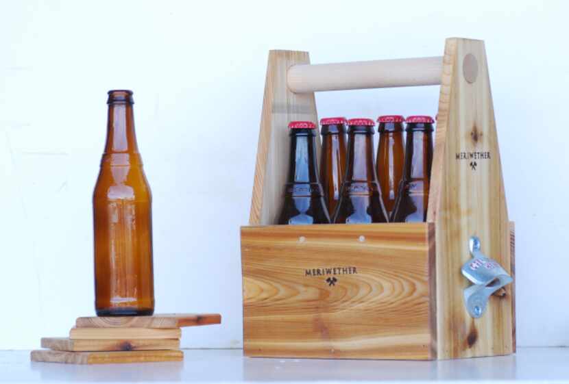 Handcrafted of red cedar, a handy six-pack beer caddy with a side-mounted bottle opener and...