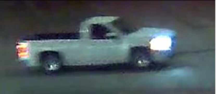 Police released this image of a white pickup they say was involved in the shooting death of...
