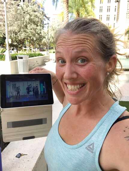In this selfie provided by Beth Berglin, she showed a screen where she joins a Burn Boot...
