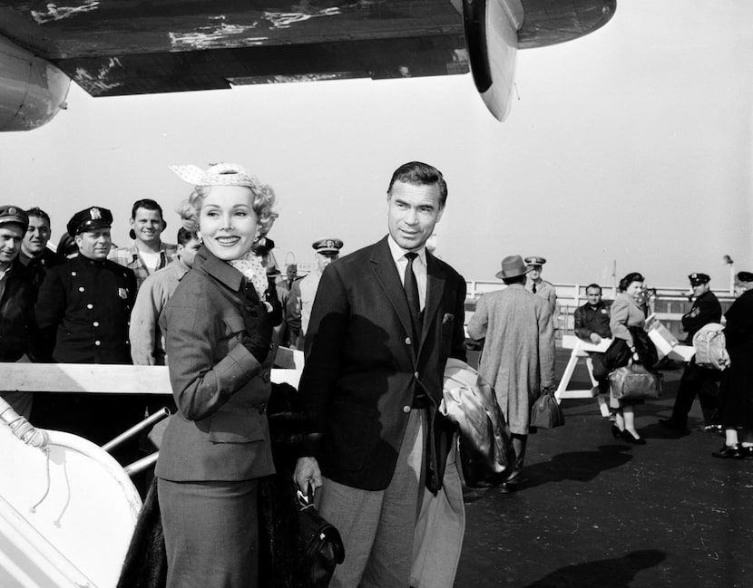 Actress Zsa Zsa Gabor and Porfirio Rubirosa arrive together at New York's international...