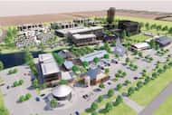 An early rendering of the Prosper Arts District, a development from architecture firm...